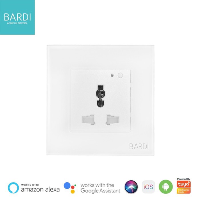 BARDI Smart Wall Socket Wifi UNI White For Alexa Google Home Automatio PUTIH