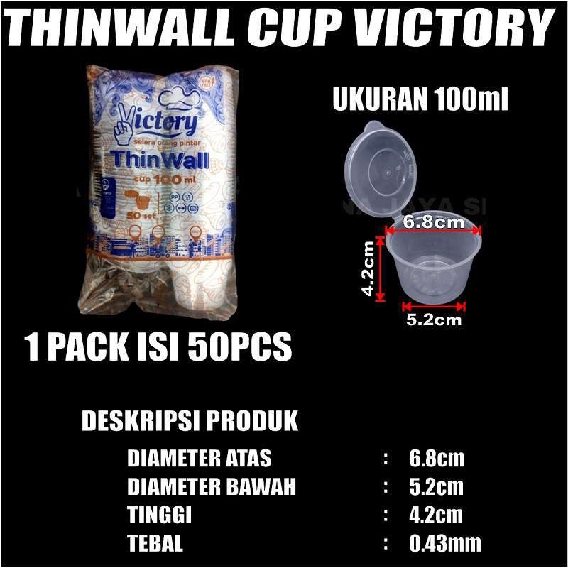 Thinwall Cup 25ml 35ml 60ml 100ml 150ml Pack Cup Puding n Saos Sambel Plastik SBY