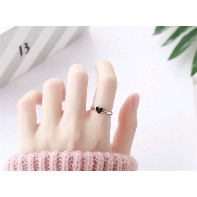 Cincin Titanium Cinta Hati Love Perhiasan Anti Karat N25052203