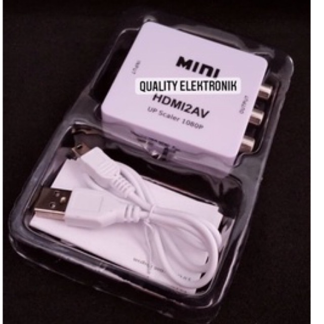 MINI HDMI TO AV CONVERTER ADAPTER HIGH DEFINITION 1080 plug &amp; play 3 colokan RCA Box