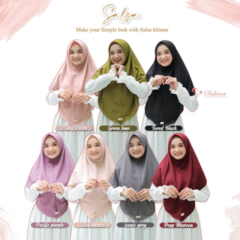 SALVINA// READY SIAP KIRIM SALSA KHIMAR SERIES BY SALVINA HIJAB ORIGINAL