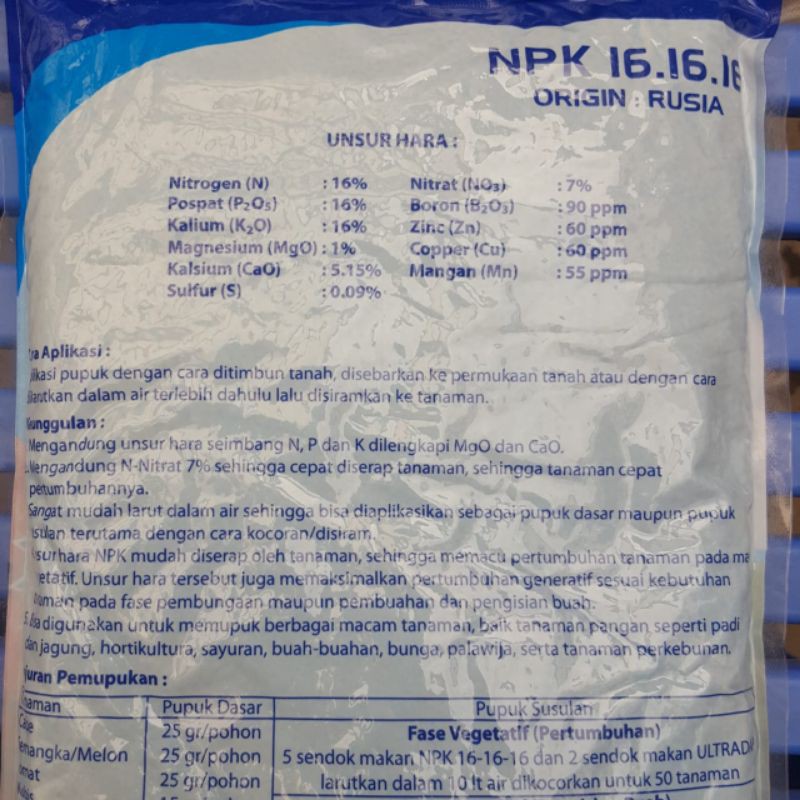 Pupuk NPK Pak Tani 1KG Original Kemasan Pabrik