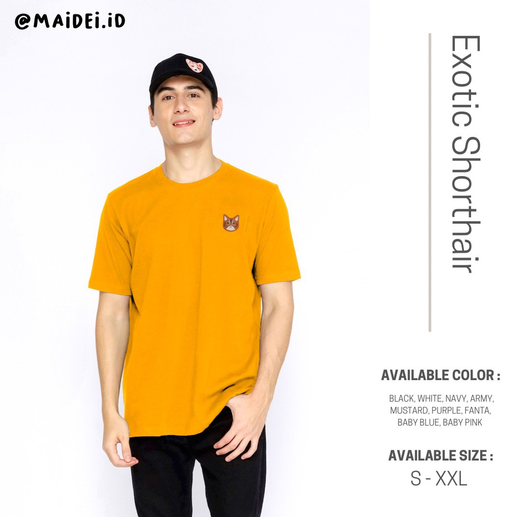 UNISEX kaos bordir kucing EXOTIC SHORTHAIR KUCING OREN by Maidei