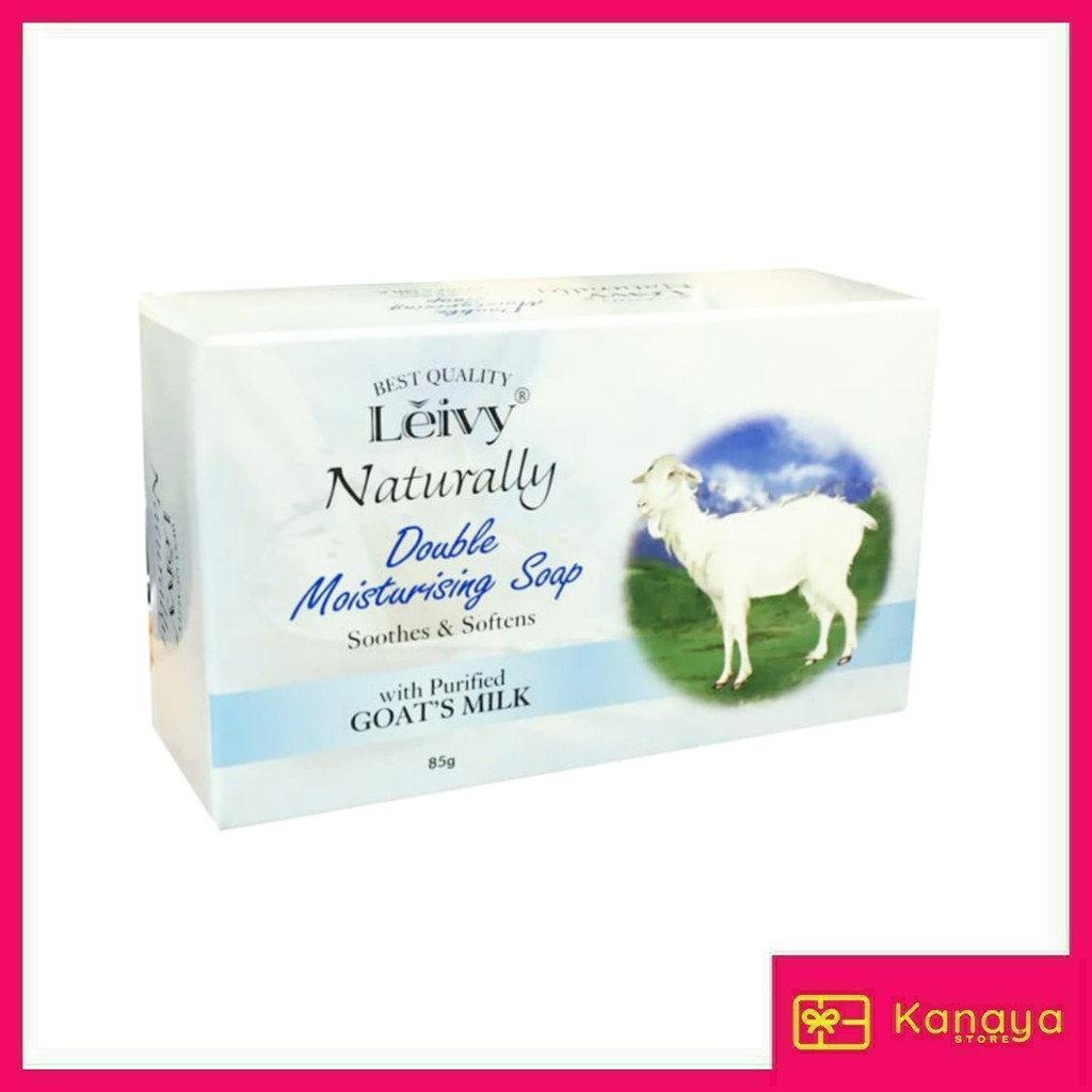 (BISA COD) Leivy Naturally Double Moisturising Soap Goat's Milk 85 Gr - Sabun Batang