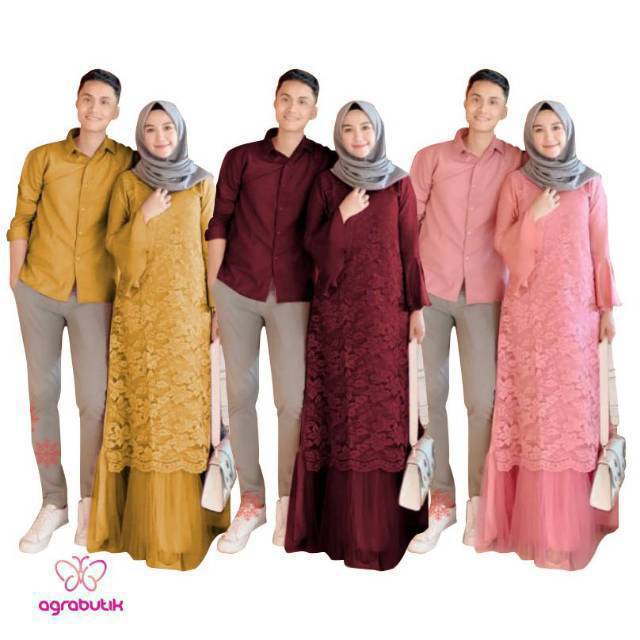 Couple brukat elin baju pasangan lebaran pesta undangan mewah murah agrabutik
