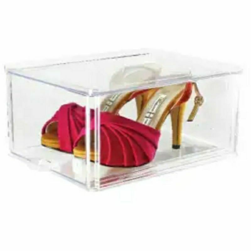 TRANSPARENT SHOE BOX STANDARD SIZE 28X19.2X10.5 CM Kotak Penyimpanan Sepatu Transparan Ace Hardware P27 x L18.5x T14 CM