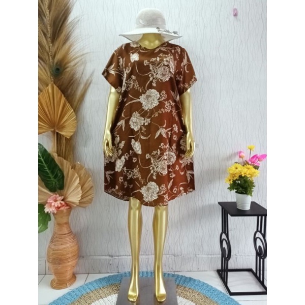 daster xxl motif bunga putih