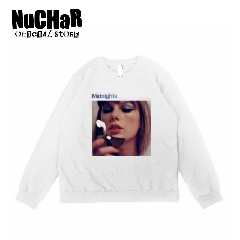 CREWNECK SWEATER TAYLOR SWIFT -  SWEATSHIRT JACKET - OVERSIZE PUTIH JAKET PRIA WANITA UNISEX DEWASA 