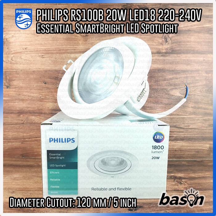 PHILIPS RS100B 20W 1800lm D120 - Essential SmartBright LED Spotlight