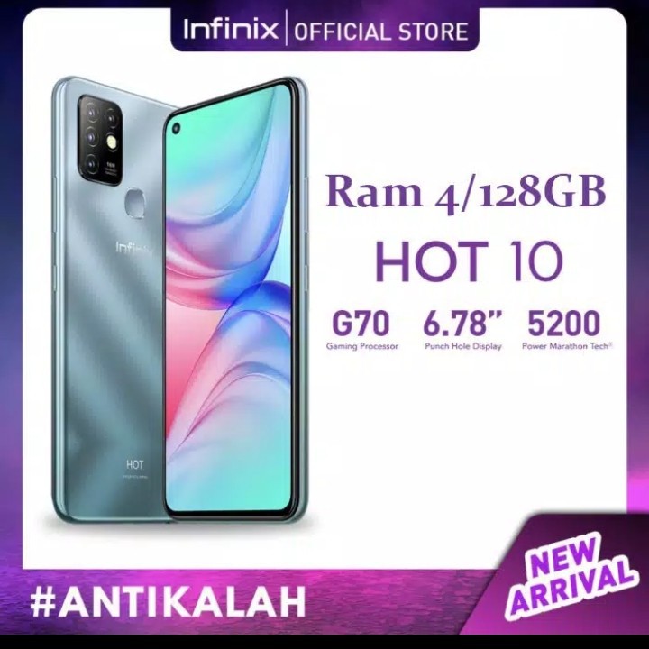 Infinix Hot 10 4/128 Ram 4GB Internal 128GB Garansi Resmi