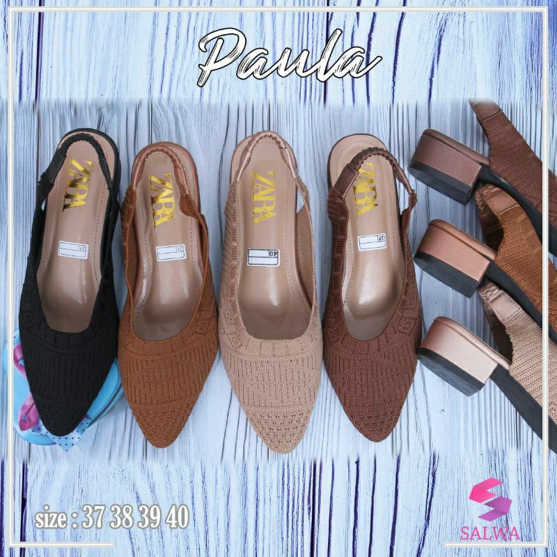 sepatu Sandal Bahan Rajut Sepatu Hak 3 Cm Merek Zara