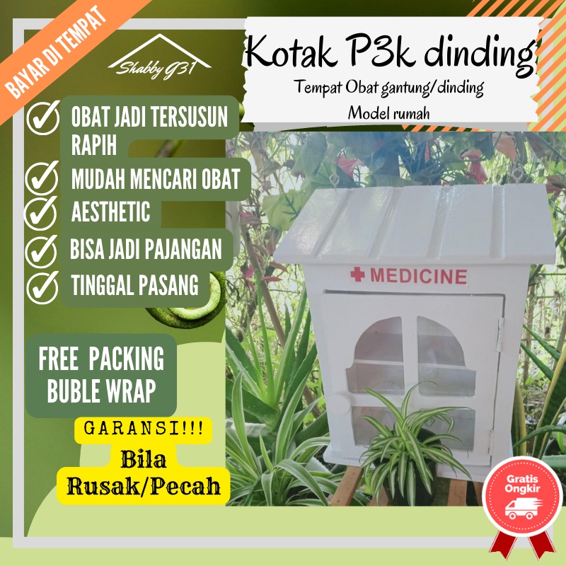 [COD]Kotak obat Dinding First Aid Box Medicine box Shabby estetik Dekoratif P3k