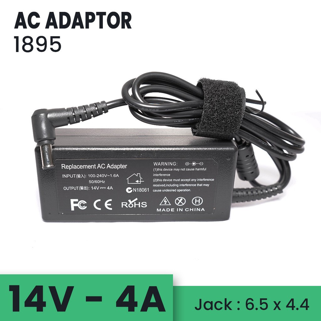 Adaptor Lcd monitor 14v 4a Dc 6.5x4.4mm for samsung 1895- Adapter led