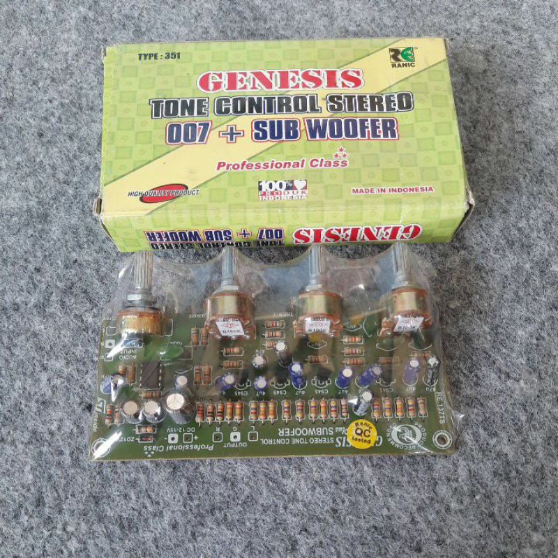 KIT TONE CONTROL GENESIS - KIT TONE CONTROL STEREO 007 PLUS SUBWOFERR RANIC 351