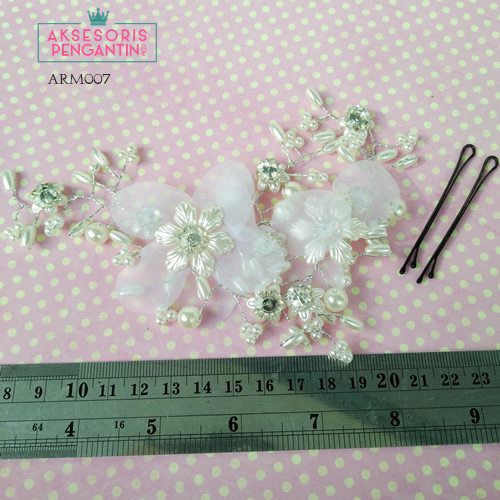 [BISA COD] HEADPIECE AKSESORIS WEDDING HIASAN RAMBUT CROWN WEDDING ARM007