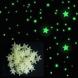 (120 PCS) Sticker Glow In The Dark STAR / Stiker Dinding Kreatif / Stiker Glow in The Dark