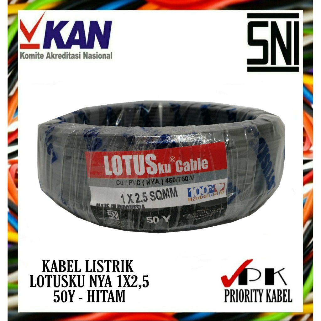 Kabel Listrik Kawat LOTUSku NYA 1x1,5 1x1.5 50 yard (50y)