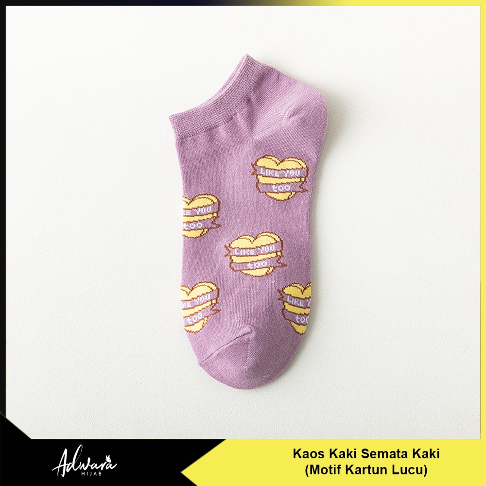 Kaos Kaki Wanita Pendek Semata Kaki Motif Kartun Karakter Lucu Gaya Fashion Korea