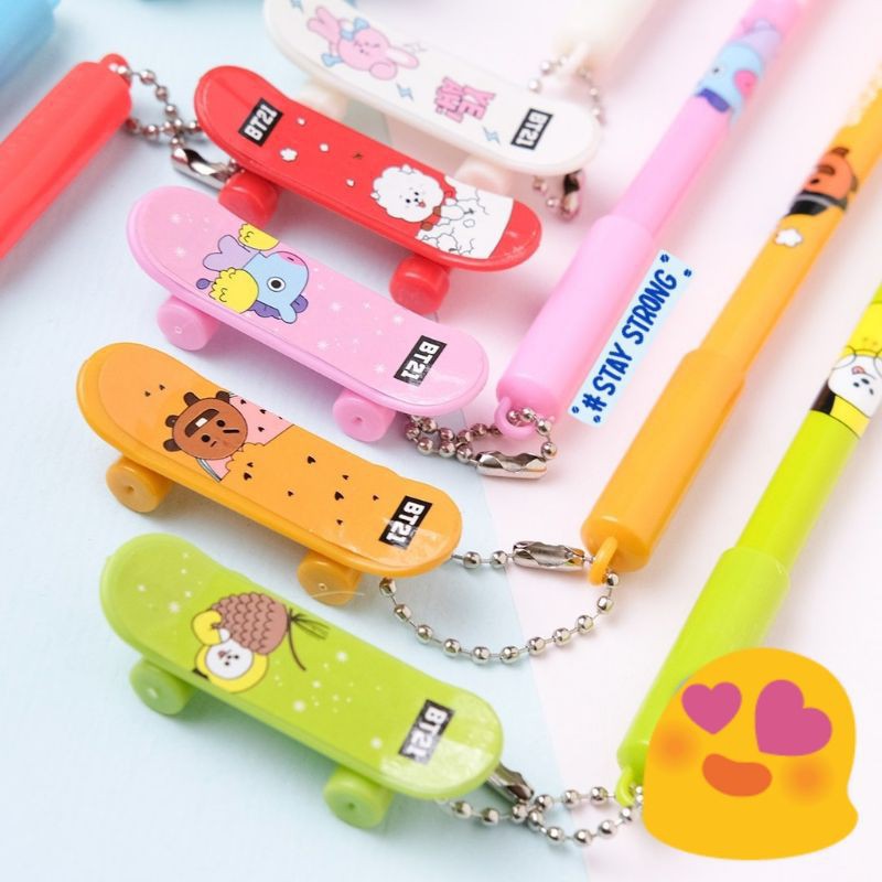 bolpen BTS KPOP (SKATE) Pena Pulpen Karakter Kartun Bangtan Boys BT21 BTS