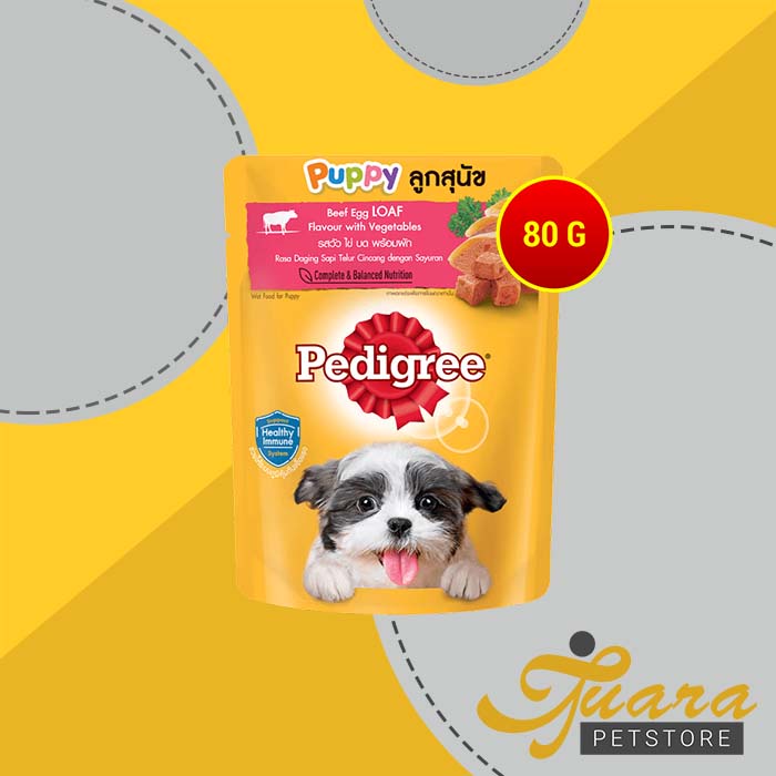 Makanan Basah Anjing Dewasa / Puppy Pedigree Pouch 80 Gram