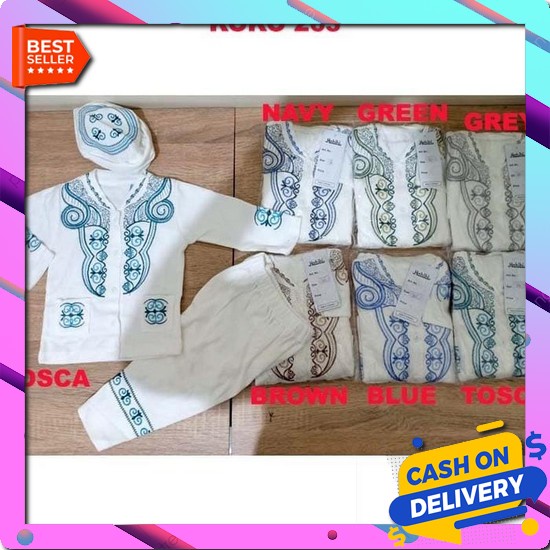 Baju Muslim Anak Bayi Laki 0 1 2 3 4 5 6 7 8 9 Bulan Gamis Koko Navy Baju Koko Bayi Setelan Baju Mus