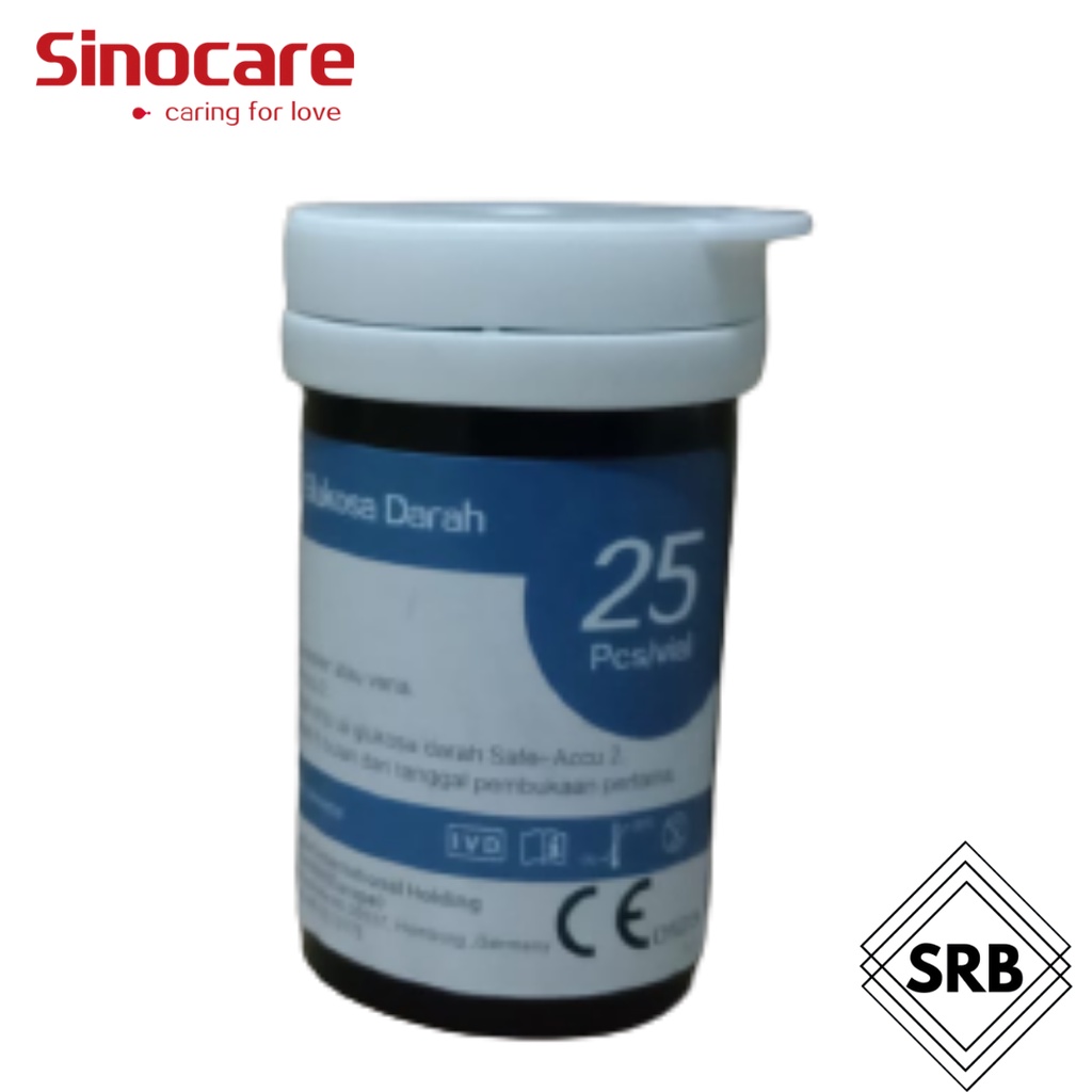 SINOCARE Safe-Accu 2 Alat Cek Gula Darah (50/25 Strip)| Alat Tes Gula Darah | Alat ukur Gula Darah| Alat monitor Gula Darah|Alat deteksi Gula Darah| Alat periksa kadar gula darah| Glukometer| Glucometer seperti Gluco DR atau Nesco