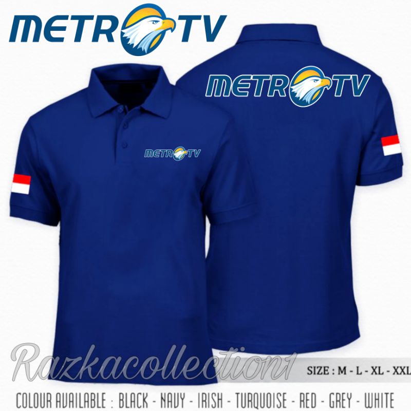 Polo Shirt MetroTV / Kaos MetroTV / Baju MetroTV / Baju Kaos Kerah Logo Televisi MetroTv Terbaru