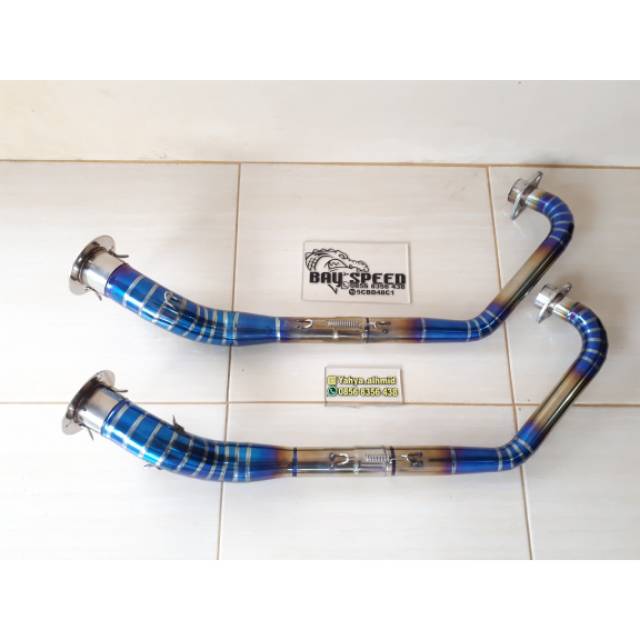 Pipa knalpot satria fu bluemoon leheran knalpot fu  pelangi gulu banyak fu