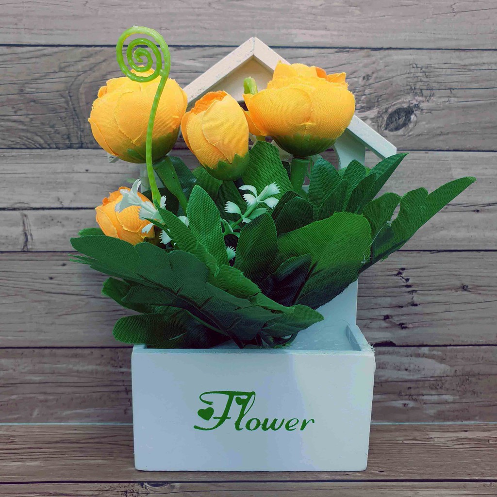 Hiasan Bunga Gantung Alternatif 1/  Bunga Dinding/ Bunga Plastik/  Bunga Artificial/ Bunga Palsu-Bunga Kuning