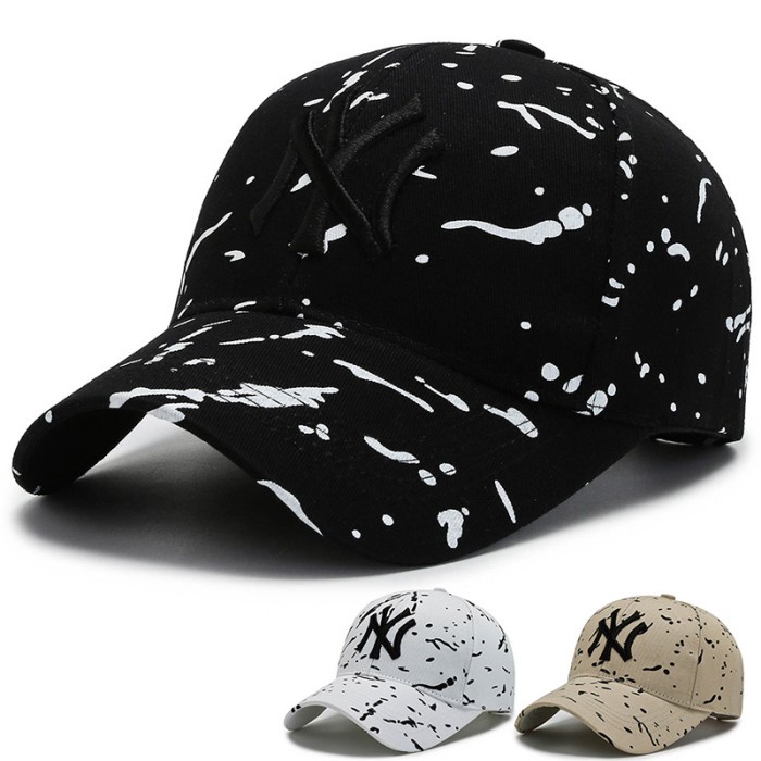 039 Yang Baru Spot NY Korea Unisex Topi Baseball Polo Hat - Putih Topi Motif Import Cewek Gunung Kek