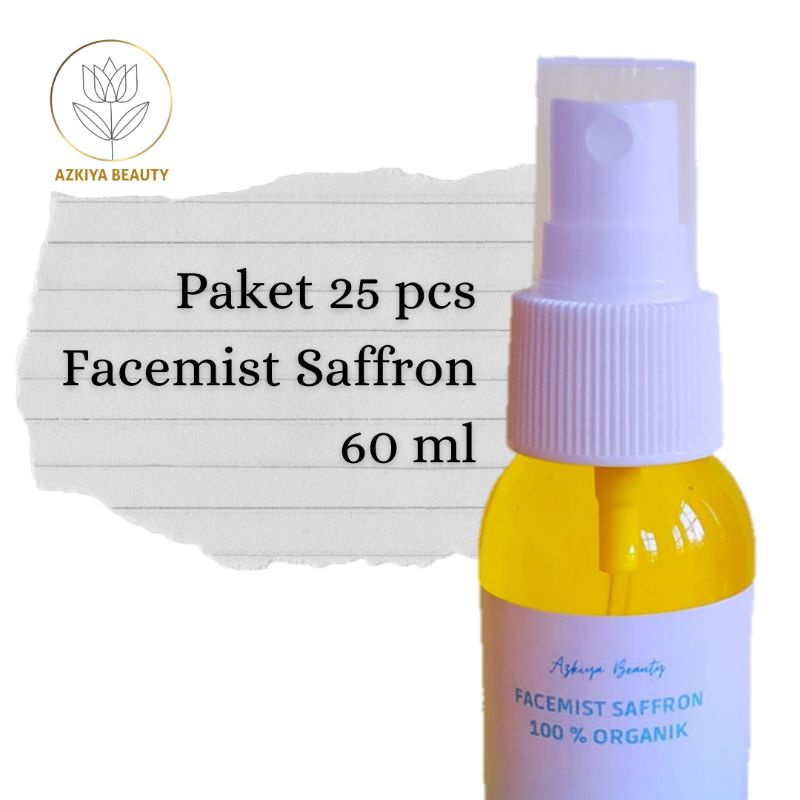 [Paket 25pcs] Facemist Saffron 100 ml 60 ml Original With Zam-zam Water Rose Water Oxigen Water | Facemist Saffron Good Quality