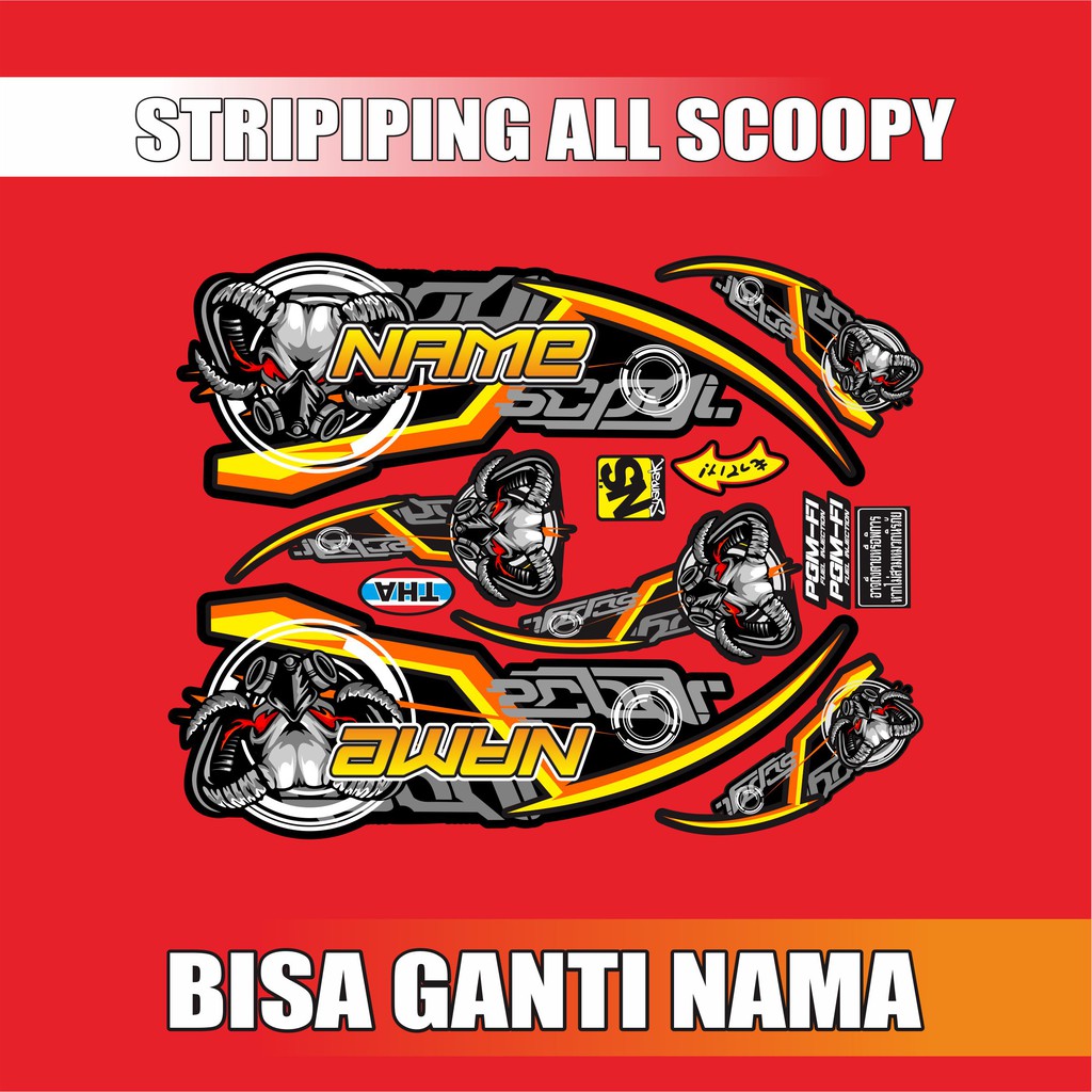 COD STRIPING MOTOR SCOOPY BAGUS MURAH BISA GANTI NAMA VARIASI