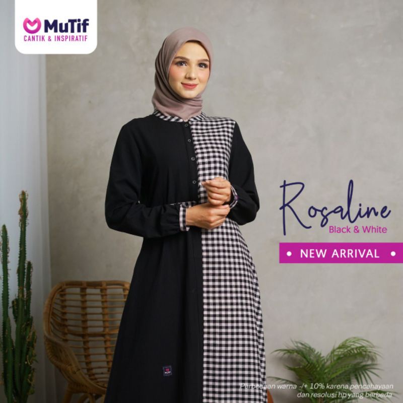 GAMIS MUTIF ROSALINE BLACK &amp; WHITE