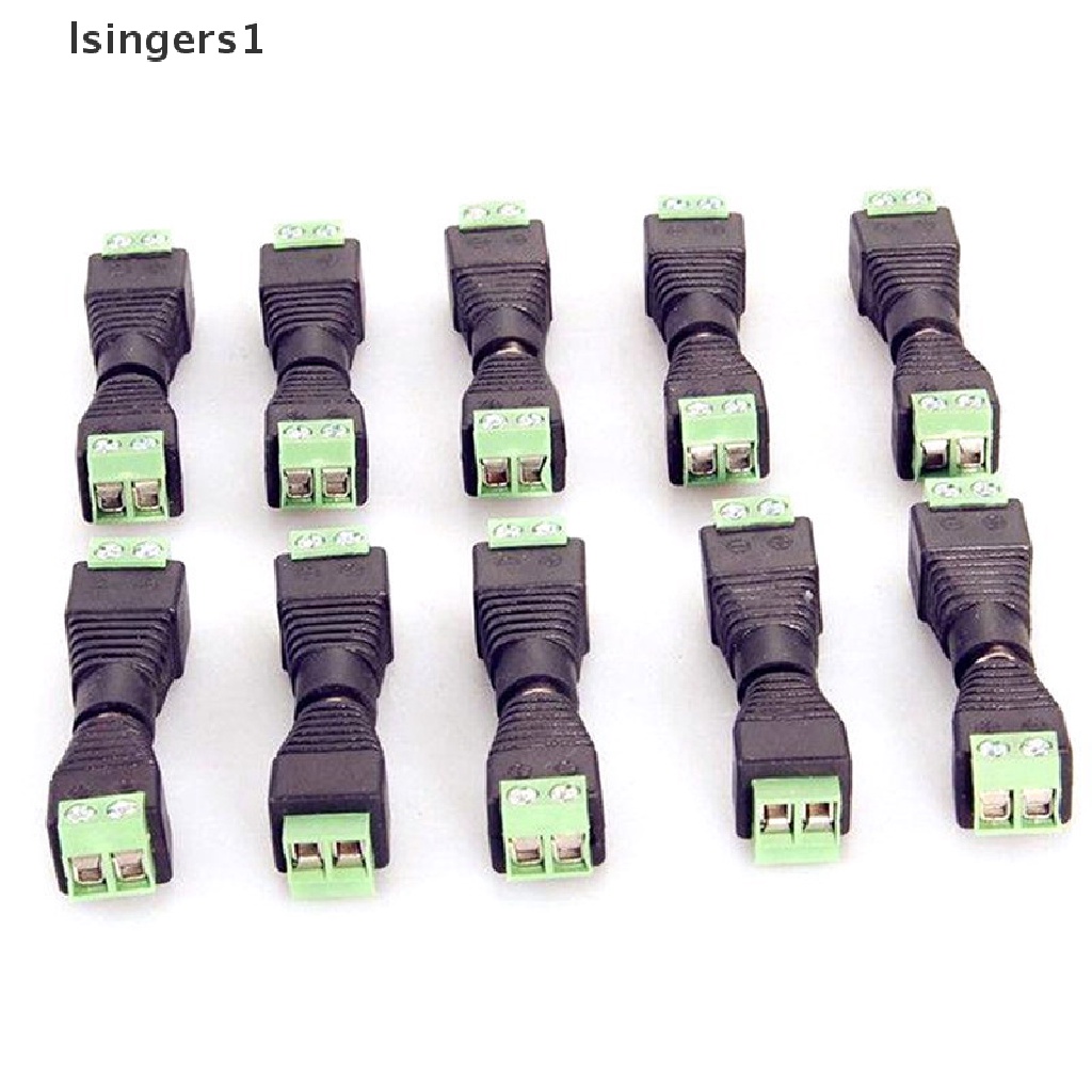 (lsingers1) 20pcs Adapter Konektor Jack Power DC Male + Female 2.1x5.5mm Untuk CCTV