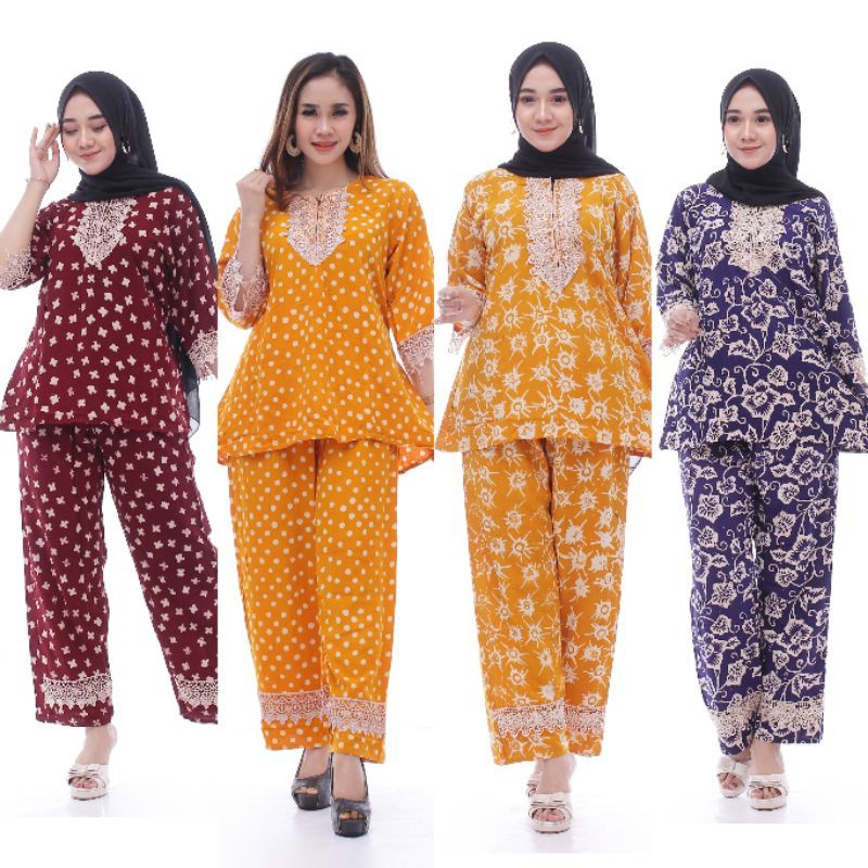 Daster arab Setelan Renda Anggrek Pajamas Rayon