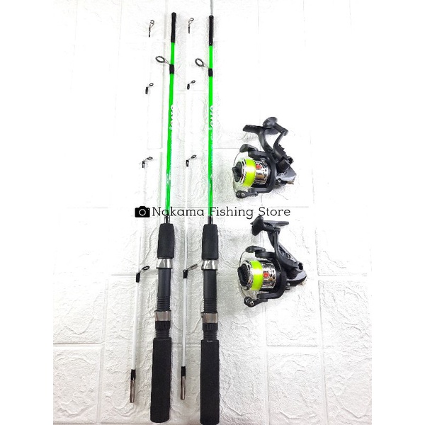 Set Joran Pancing Udang 120cm Fiber Solid ( 2 Set )