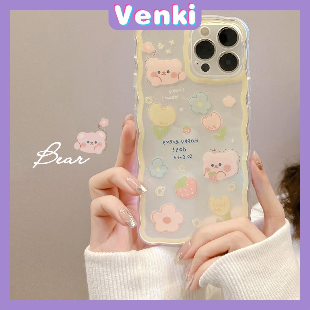 iPhone Case Silicone Soft Case Clear Case Airbag Shockproof Camera Cover Protection Cute Yellow Bear Compatible For iPhone 11 iPhone 13 Pro Max iPhone 12 Pro Max iPhone 7 Plus