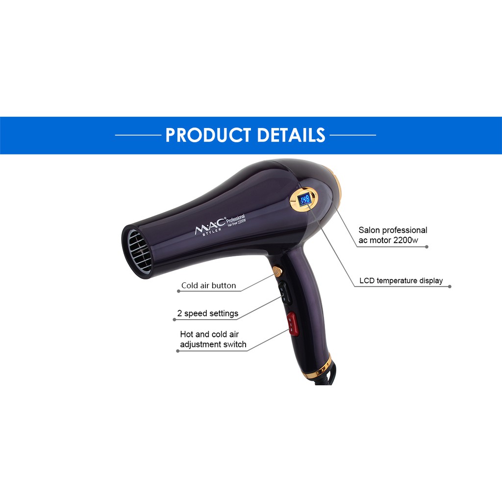 MAC Hair Dryer Proluxe Digital 2500watt MC-6685