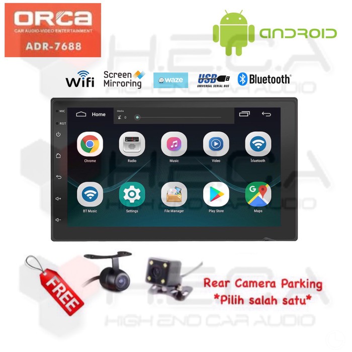 ORCA ADR-7688 Android 7 inch Head Unit Double Din Tape Mobil & Camera Berkualitas