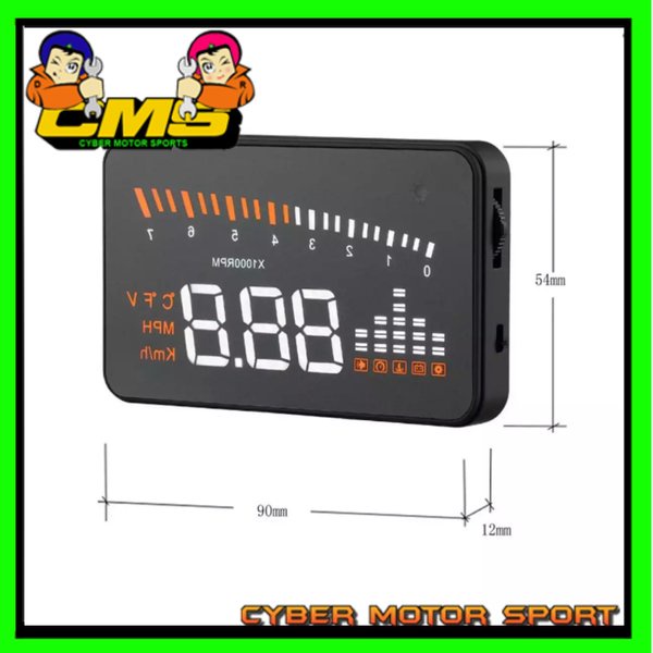 Ori speedometer digital mobil OBD2. Tachometer RPM Volt meter water te