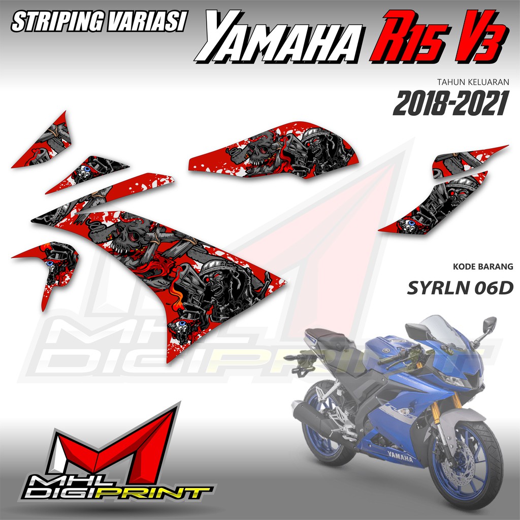 STRIPING VARIASI YAMAHA R15 V3 - STIKER R15 V3 - SYRLN 06