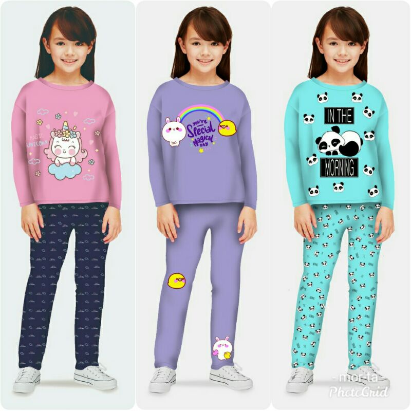 Baju Tidur Setelan Anak Perempuan / Baju Tidur Anak Perempuan Umur 3 - 13 Tahun/ Baju Tidur Anak