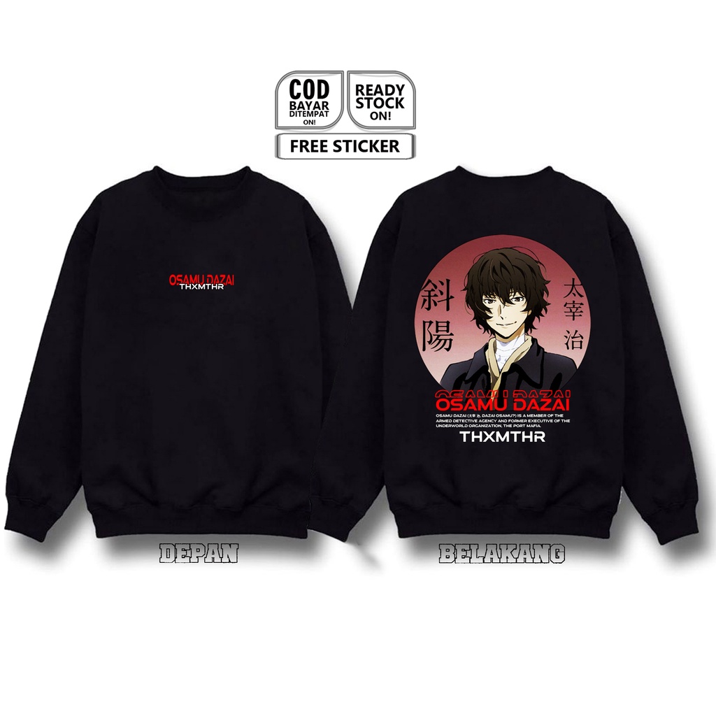 SWEATER OSAMU DAZAI BUNGO STRAY DOGS ANIME MANGA YUKICHI FUKUZAWA AKIKO KENZI NAOMI KYOMI CHUYA SIGN