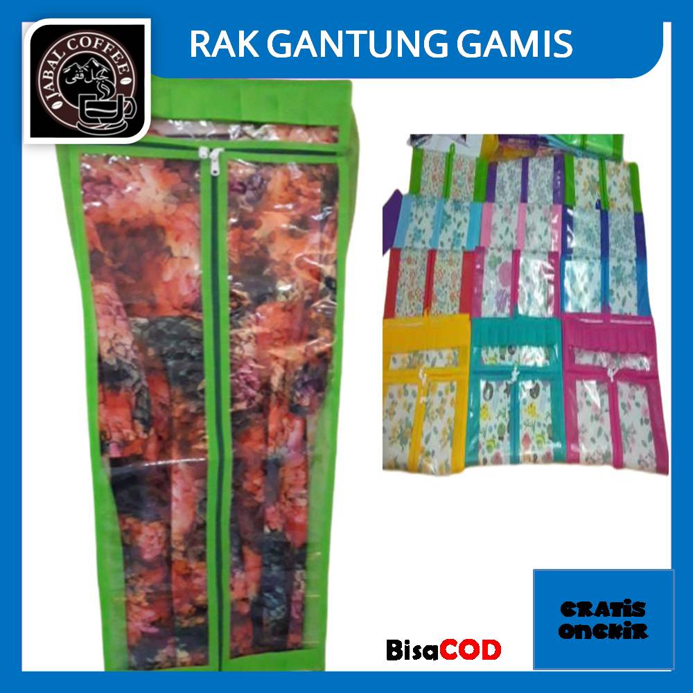 Rak Gamis Murah 115 Gram / Rak Gantung Gamis Motif Bunga / Rak Baju Gantung Cover 07