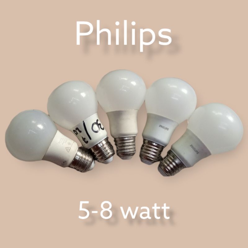 lampu LED khusus Philips 5-8 watt off/mati leher kecil belum pernah dibuka