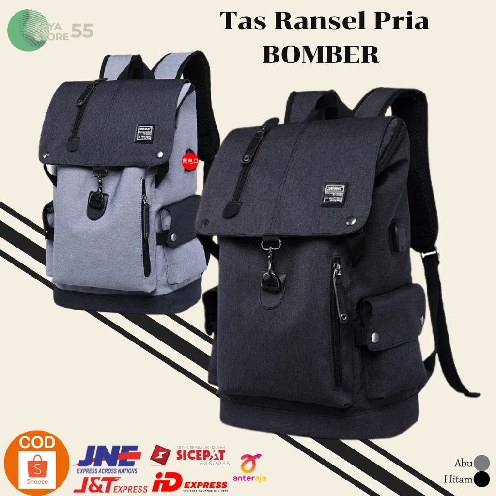 BOMBER - Tas Ransel Backpack Fashion/Tas Ransel/Tas Ransel Pria/Tas Punggung Pria