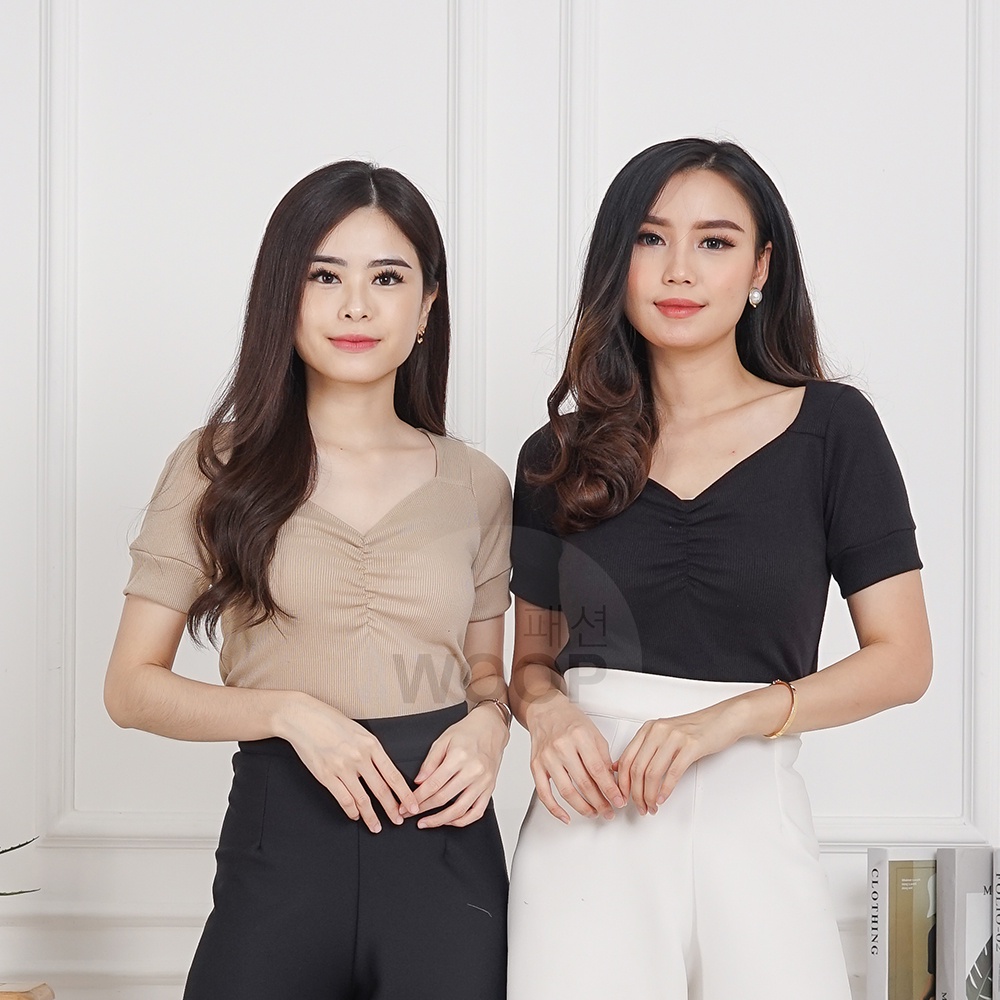 Atasan Wanita Knit Lays Top - blouse wanita