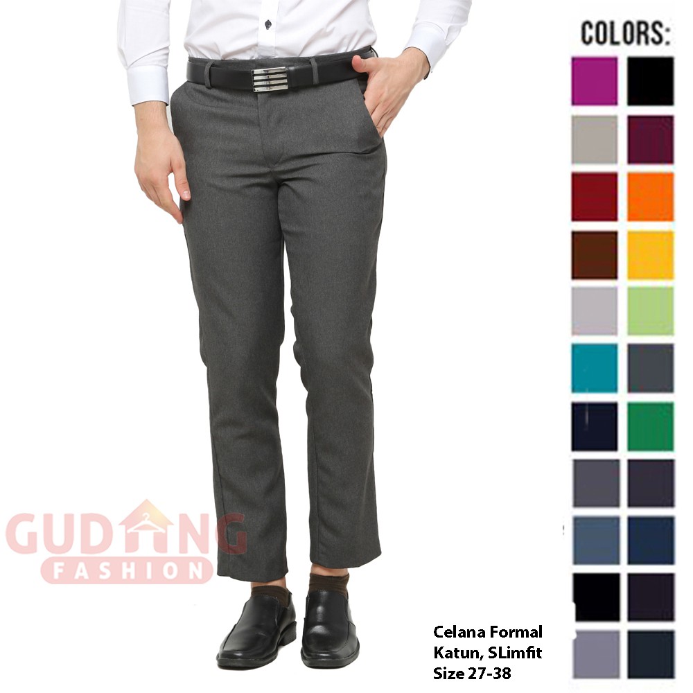 Celana Slim Fit Pria Formal - Banyak Pilihan Warna CLN (COMB)