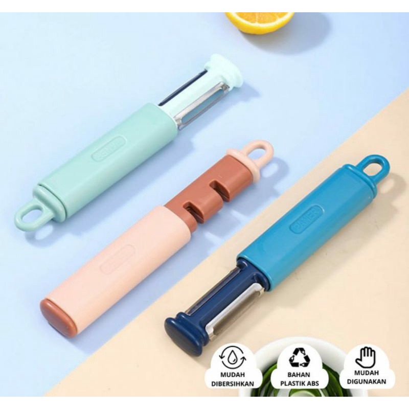 KITCHEN PEELER 2IN1/Pengasah dan Pisau pemarut sayur dan buah praktis