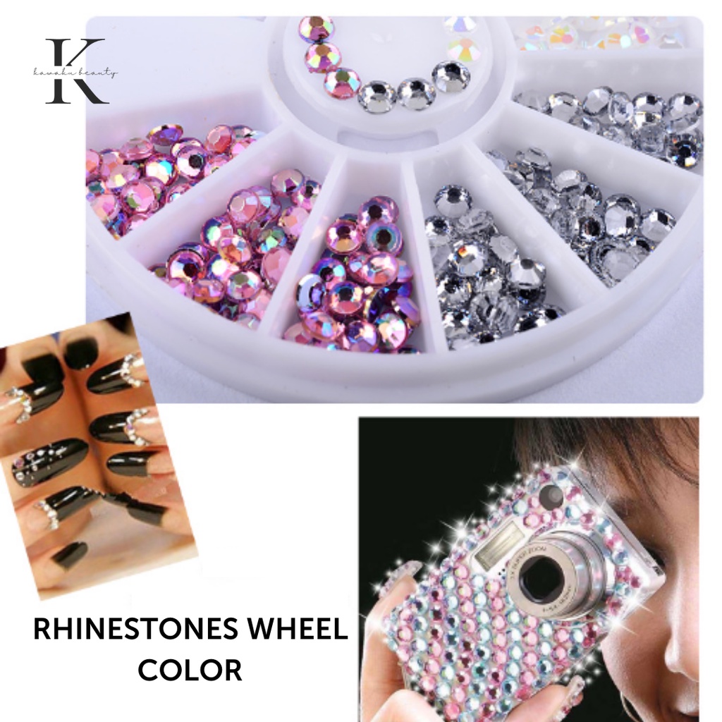 Rhinestones wheel Color MIX Hiasan Dekorasi nails kuku nail art accesories DIY Craft acc